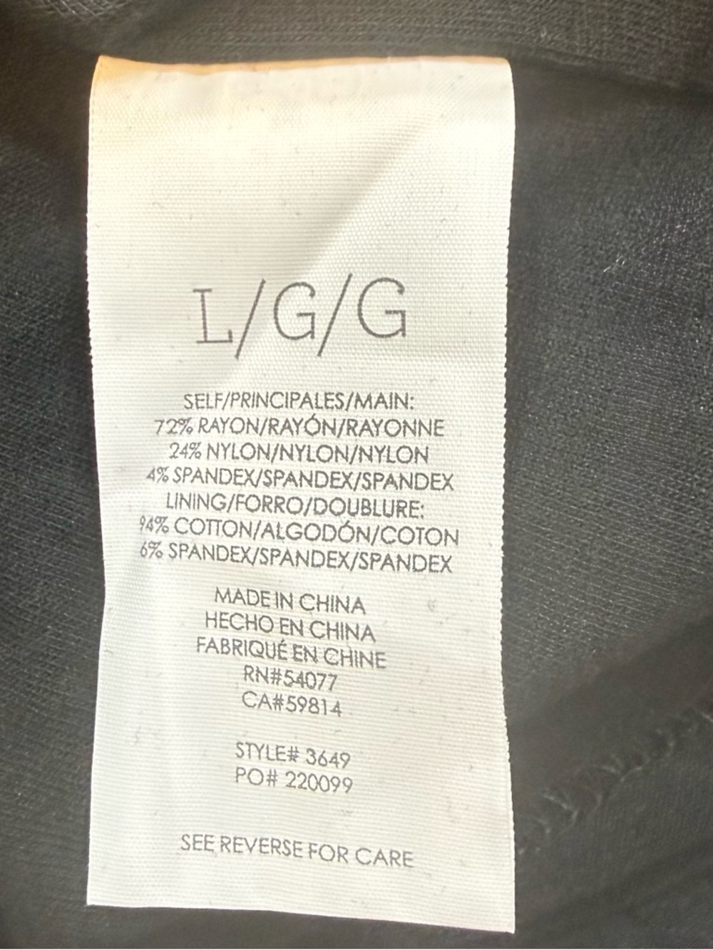 CAbi Black Ponte Performance Dress Style #3649 - Picture 4 of 6